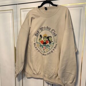 Bad Witches Club Graphic Crewneck Sweatshirt - Cream